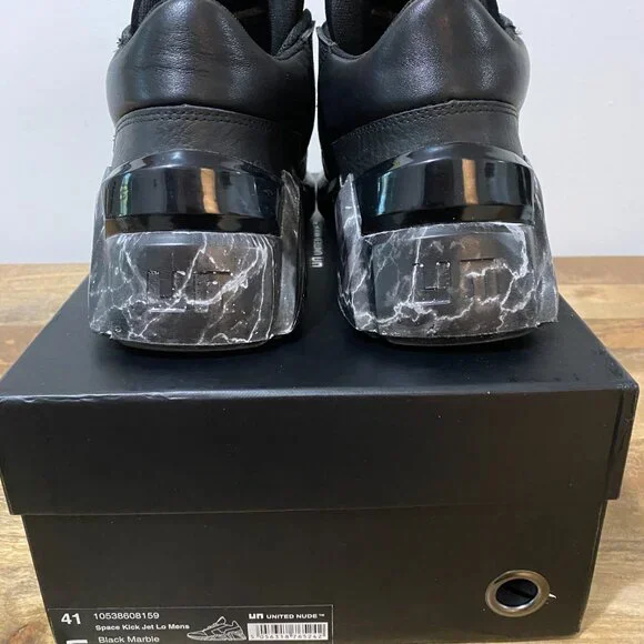United Nude Space Kick Jet Lo, Black Marble Sneakers - Lightly Worn